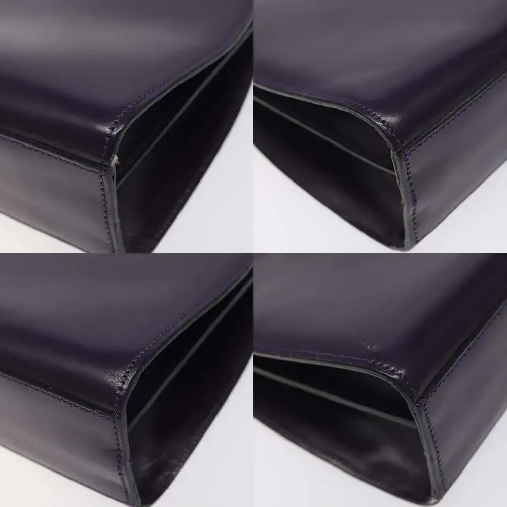 CELINE Hand Bag Leather Purple Gold - Picture 10 of 13